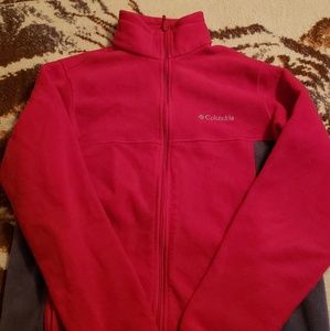 Red/Gray Columbia Zip-up Sweater